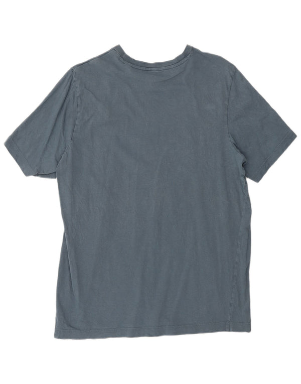 Adidas Hombre Camiseta Gráfica Top Algodón Azul Medio