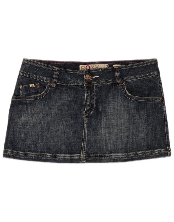 Roxy Minifalda vaquera de corte recto para mujer US 12 grande W32 algodón azul