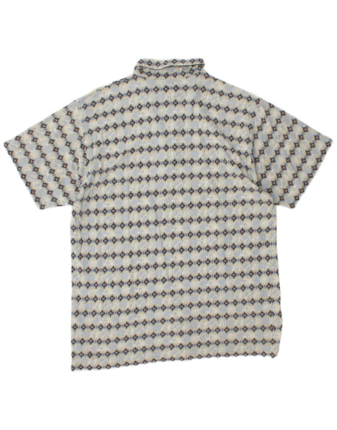 SAVVY Polo con cuello con cremallera para hombre Algodón azul medio Argyle/Diamond