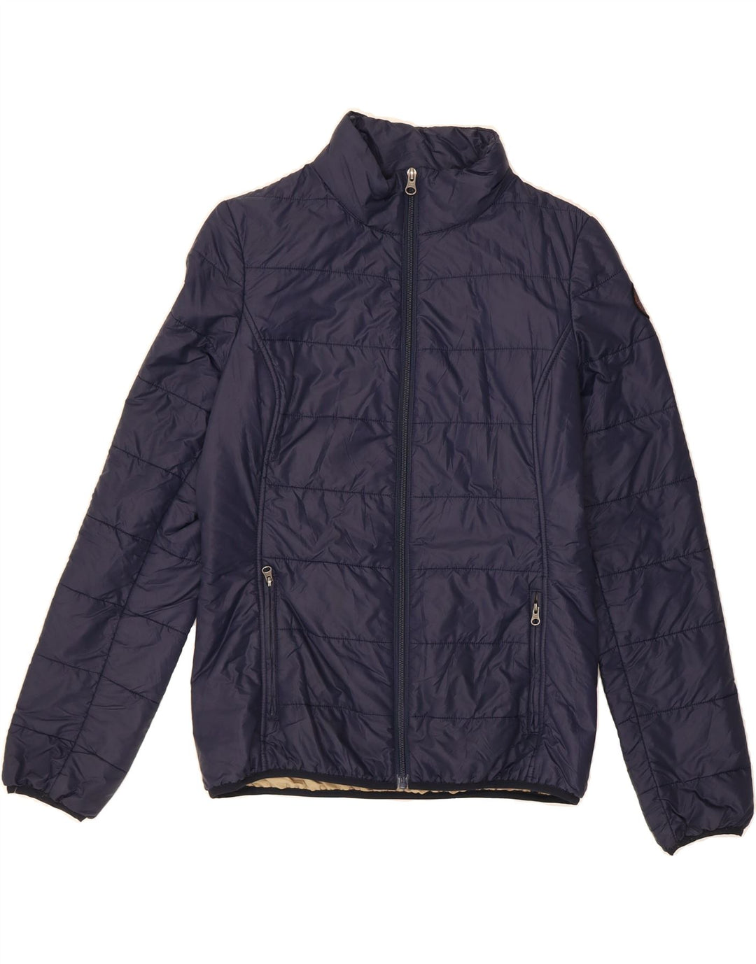 NAPAPIJRI Womens Padded Jacket UK 14 Medium Navy Blue Polyester Vintage Napapijri and Second-Hand Napapijri from Messina Hembry 