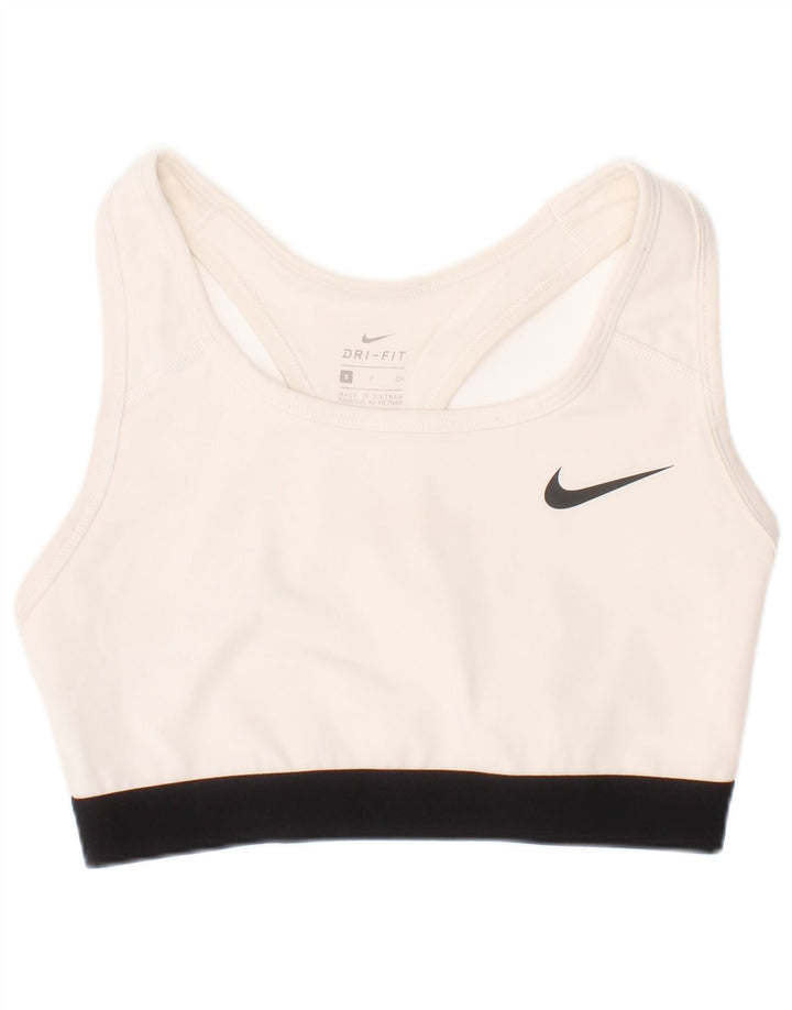 Nike Mujer Dri Fit Sport Bra Top Pequeño Blanco Poliéster Deportes