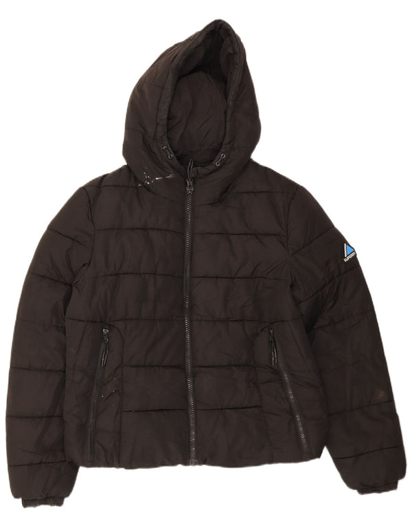 Superdry Chaqueta Acolchada Con Capucha Para Mujer UK 44 Grande Poliéster Negro