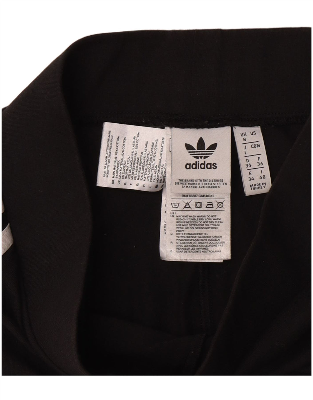 Adidas Leggings para mujer Reino Unido 8 Pequeño Algodón Negro
