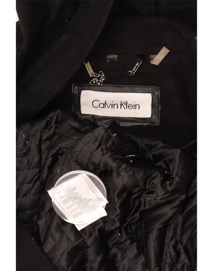 Calvin Klein Abrigo con capucha para mujer UK 46 Grande Lana negra
