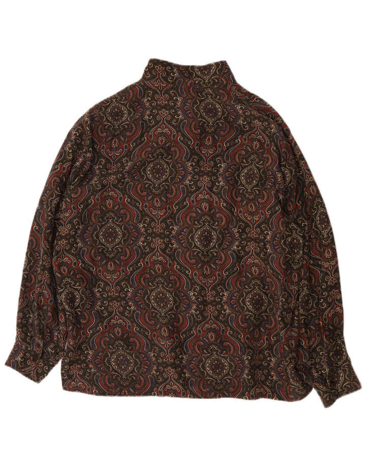 Vintage mujer camisa de gran tamaño blusa Reino Unido 14 medio multicolor Paisley
