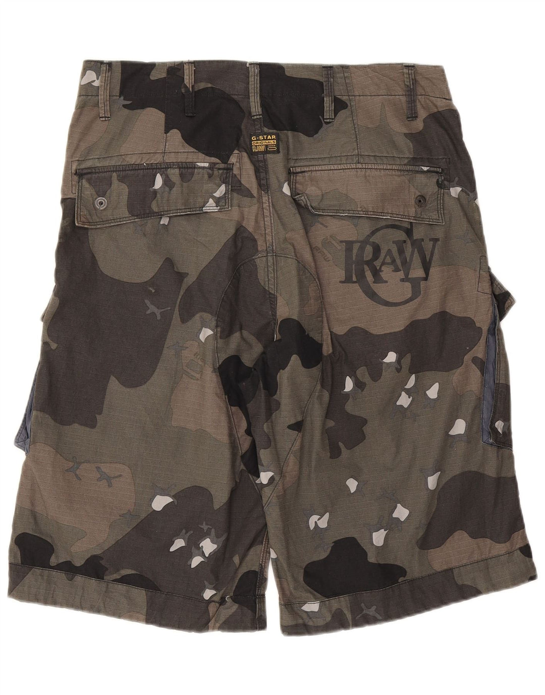 G-Star Mens Cargo Shorts W32 Medium Khaki Camuflaje Algodón