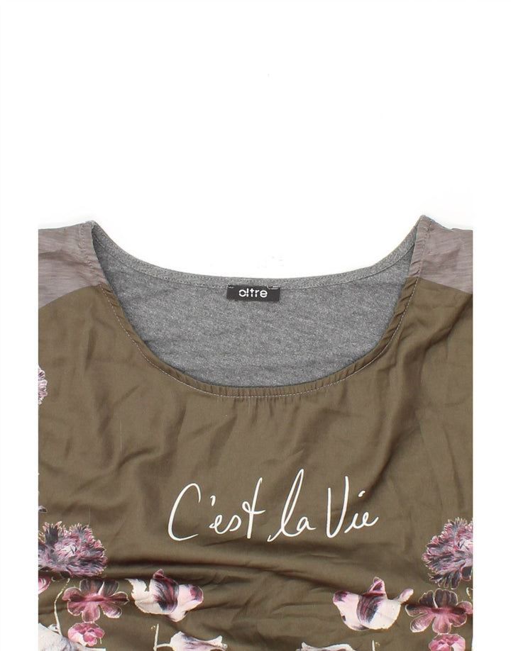 OLTRE Womens Blouse Top UK 16 Large Grey Floral Vintage oltre and Second-Hand oltre from Messina Hembry 