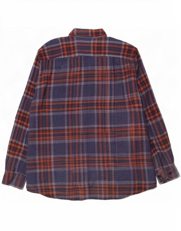 Daniel Hechter Camisa de franela de corte regular para hombre XL Algodón a cuadros azul marino