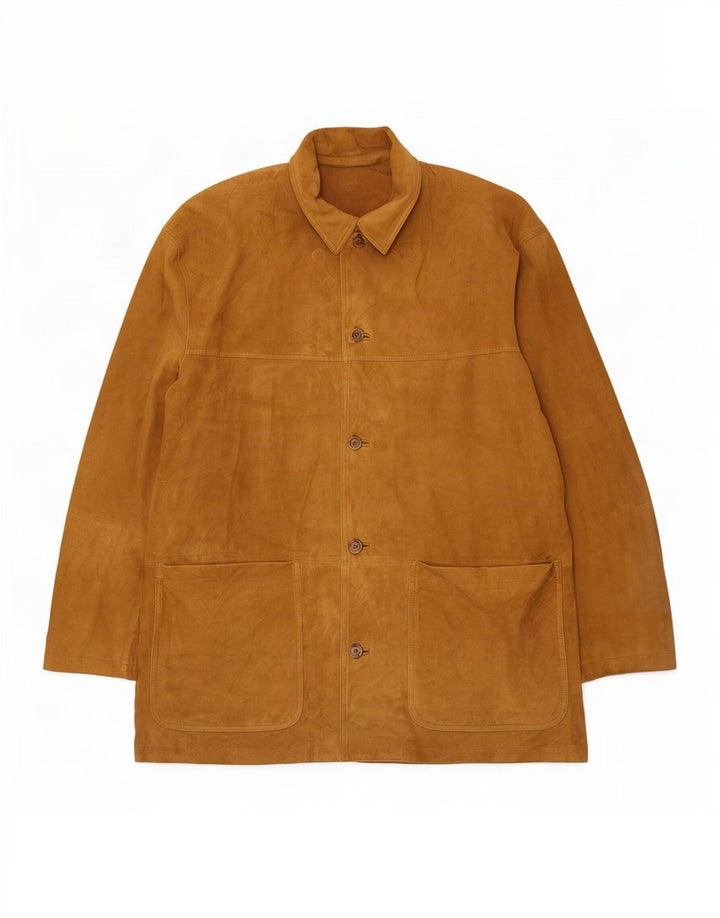 J. C. Twidd Abrigo de ante para hombre IT 54 2XL Cuero beige