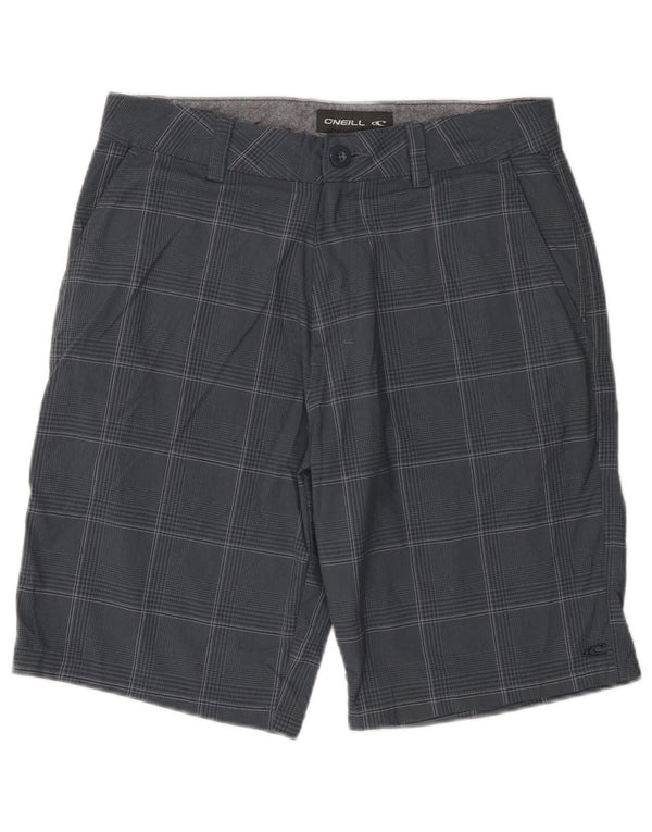 Pantalones cortos chinos O'Neill para hombre W30 Poliéster a cuadros azul marino mediano