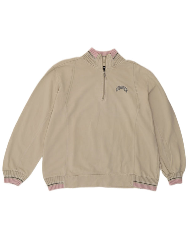 CHAMPION Sudadera con cuello y cremallera para mujer UK 18 XL Algodón beige