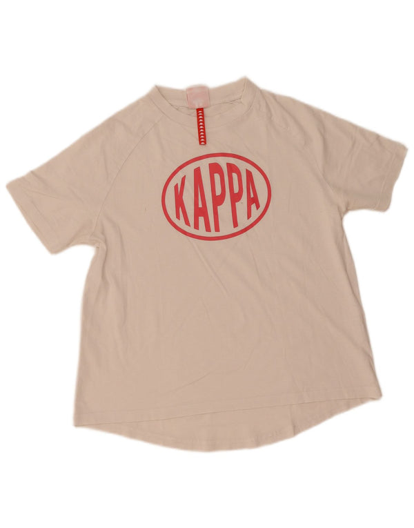 Kappa Mens Graphic T-Shirt Top UK 10 Small White Cotton