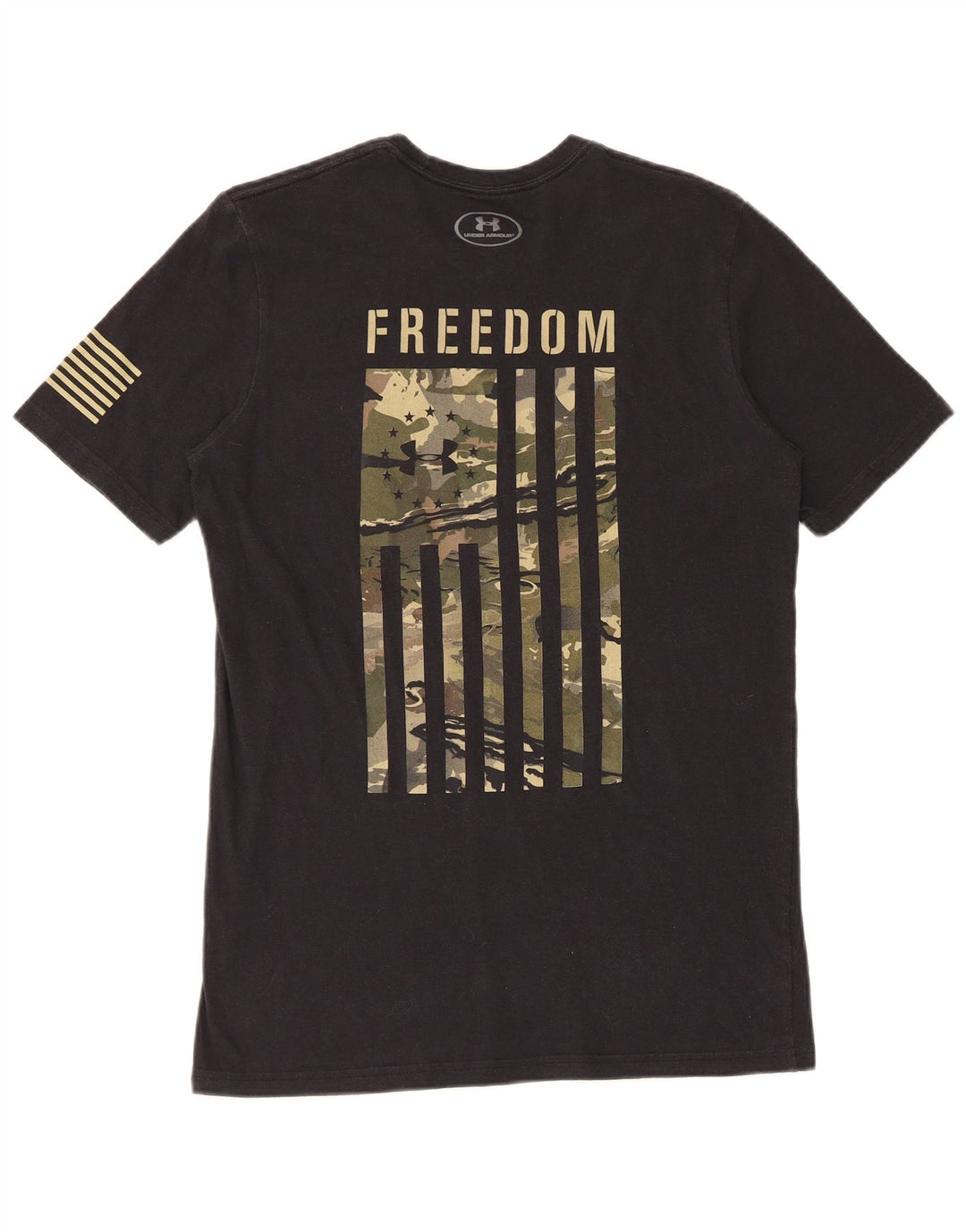 UNDER ARMOUR Camiseta con gráfico Heat Gear para hombre, talla pequeña, negra