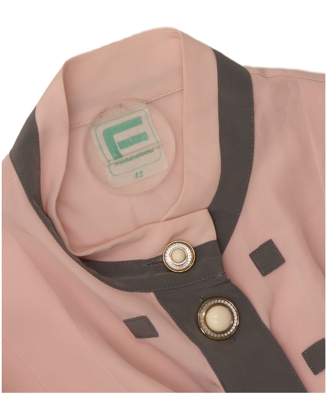 Frankenwalder Blusa camisera para mujer EU 42 Grande Rosa Colorblock Poliéster