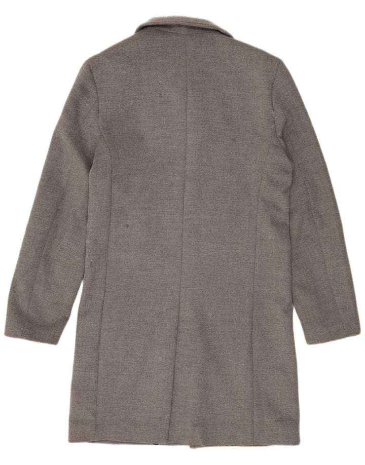Zara Hombre Abrigo UK 36 Pequeño Gris Poliéster