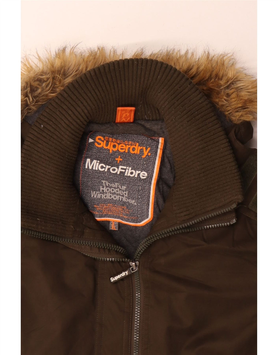 SUPERDRY Chaqueta bomber con capucha Windbomber para hombre UK 46 3XL Algodón caqui