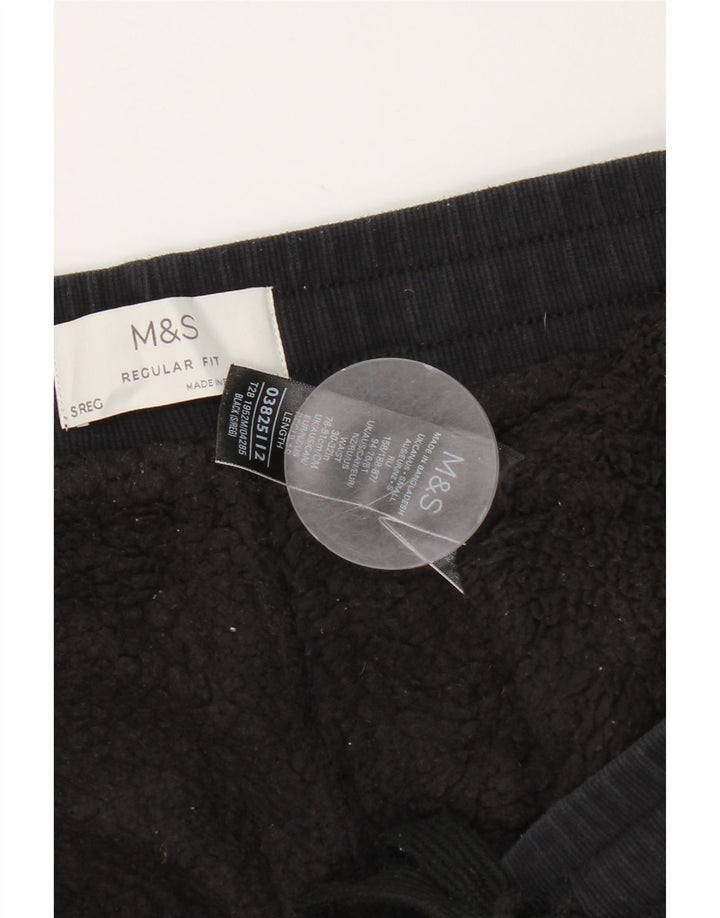 Marks & Spencer Pantalón Cortavientos Regular Fit para Hombre Pequeño Algodón Negro