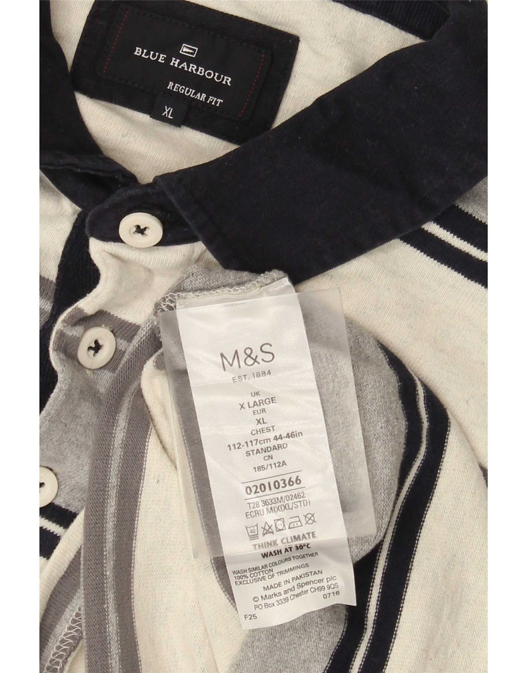 Marks & Spencer Polo de rugby de manga larga para hombre XL Multicolor