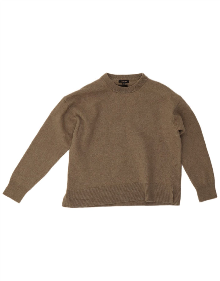 Massimo Dutti Jersey de cuello redondo para mujer, talla 40, talla grande, lana gris