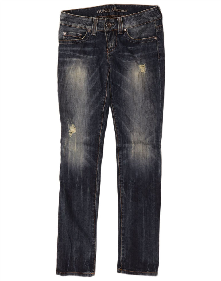 Guess Vaqueros Slim Desgastados Mujer W29 L32 Algodón Azul