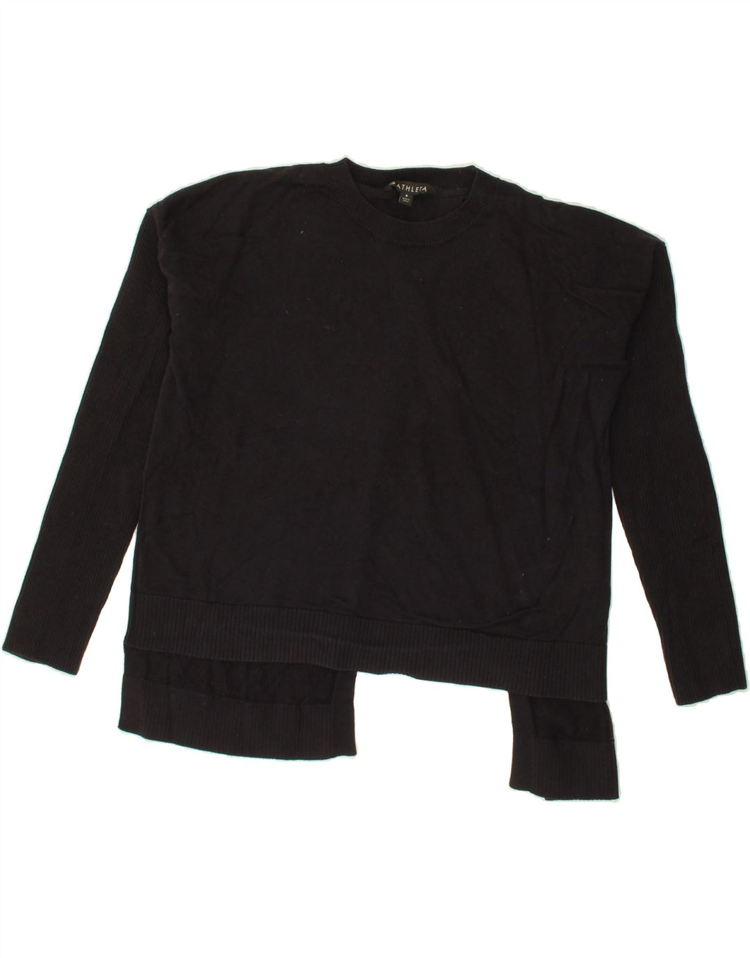 ATHLETA Womens Oversized Crew Neck Jumper Sweater UK 10 Small Black Cotton Vintage Athleta and Second-Hand Athleta from Messina Hembry 