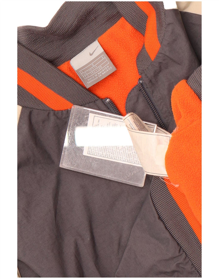 Nike Chaqueta bomber de atletismo para niños de 12 a 13 años, talla grande, color gris