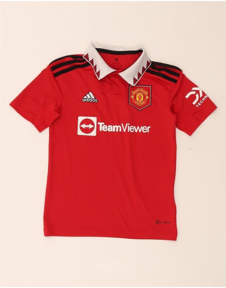 ADIDAS Polo para niño Manchester United Graphic 9-10 años Rojo Poliéster