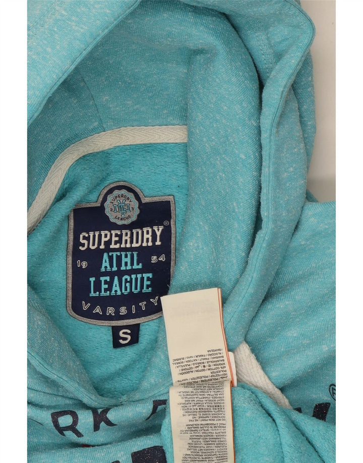 SUPERDRY Jersey con capucha y gráfico London para mujer Reino Unido 10 Small Blue Moteado