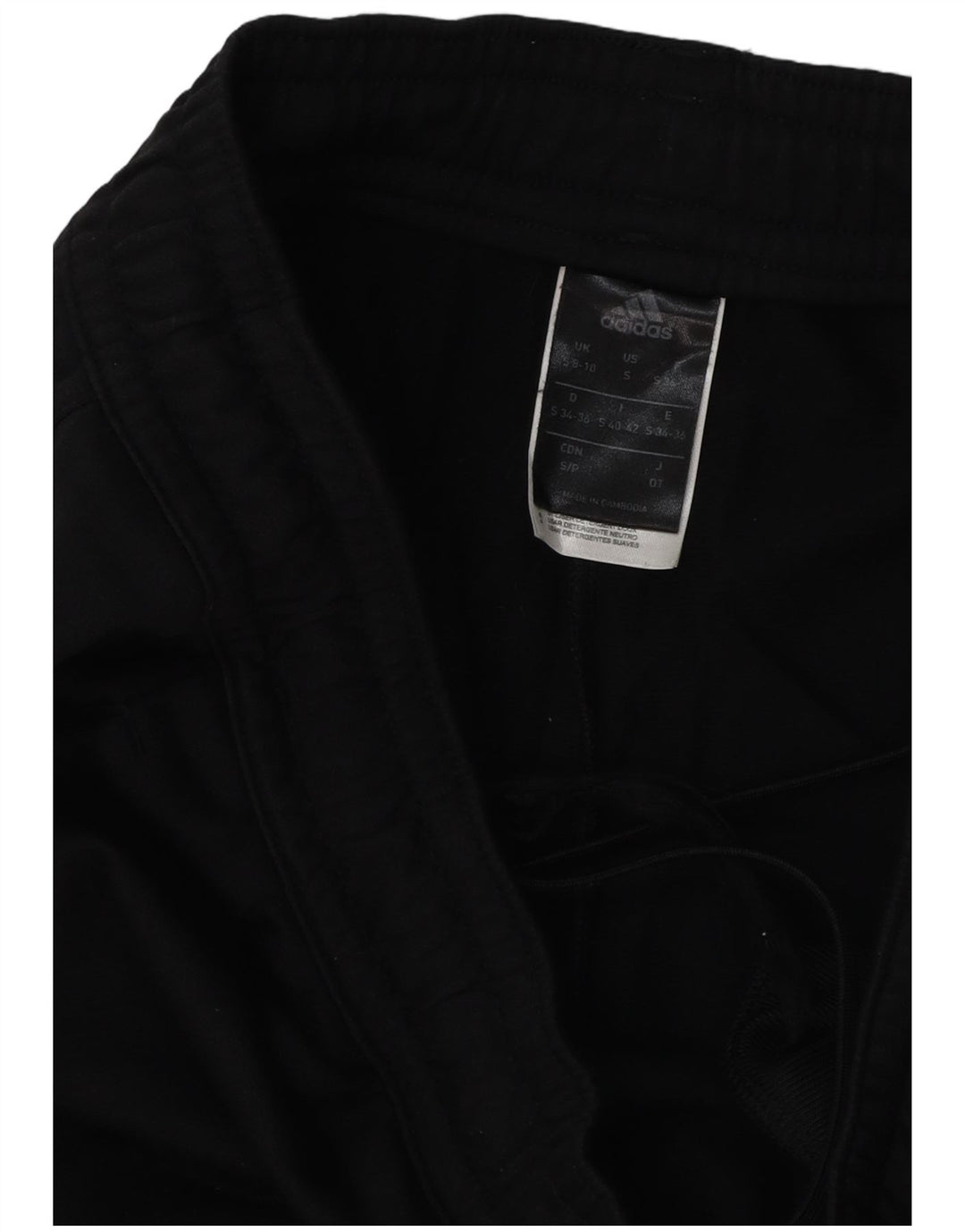 Adidas Pantalones de chándal para mujer UK 8/10 Small Negro Poliéster