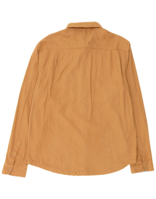 Asociación de Polo de EE. UU. Camisa de franela de corte regular para hombre Algodón marrón grande