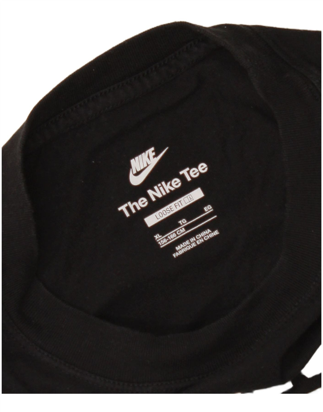 NIKE Camiseta holgada con gráfico corto para niñas 13-14 años XL Negro