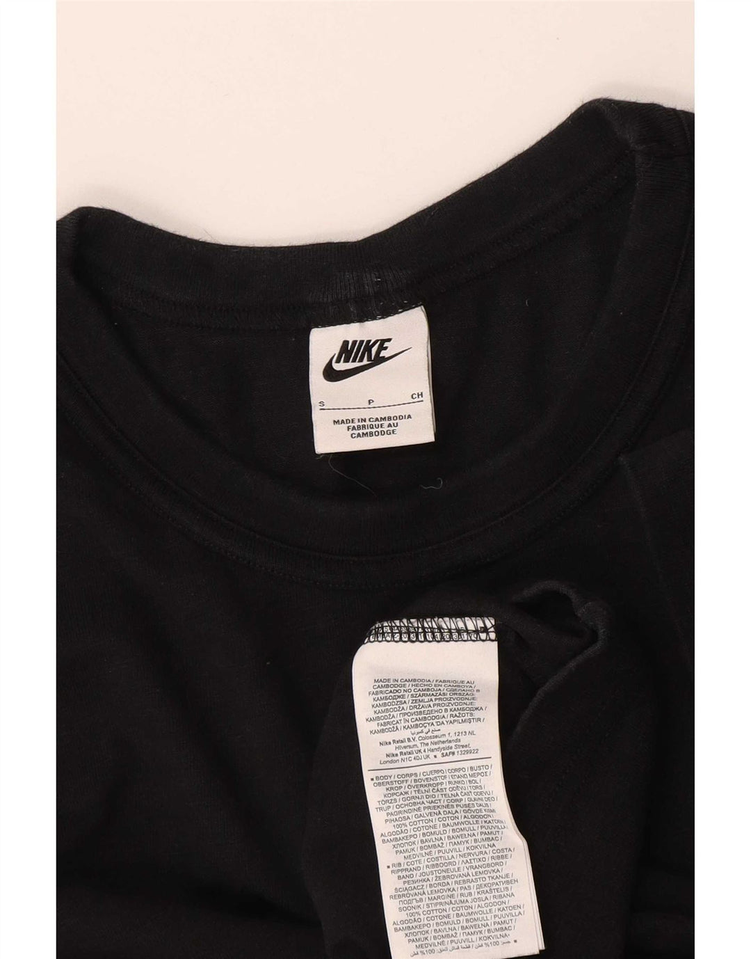 Camiseta Nike Hombre Top Small Negro Algodón