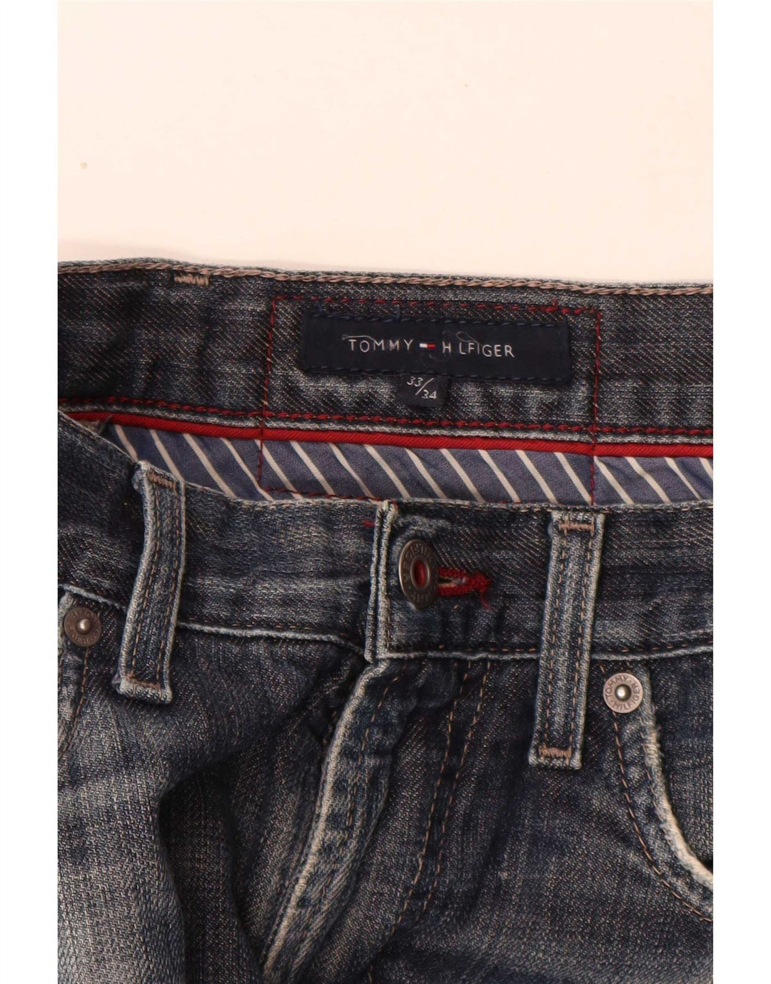 Tommy Hilfiger Vaqueros rectos para hombre W33 L34 Azul