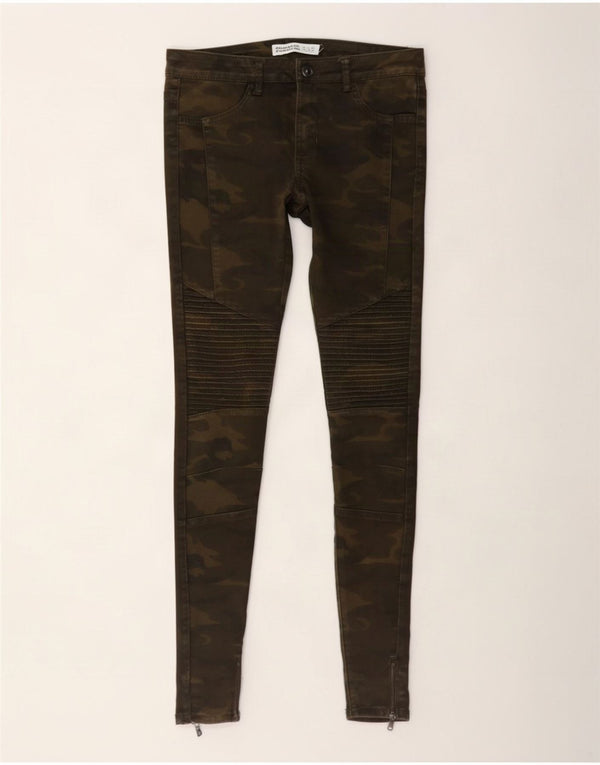 Zara Vaqueros Pitillo Mujer EU 36 XS W26 L28 Camuflaje Caqui