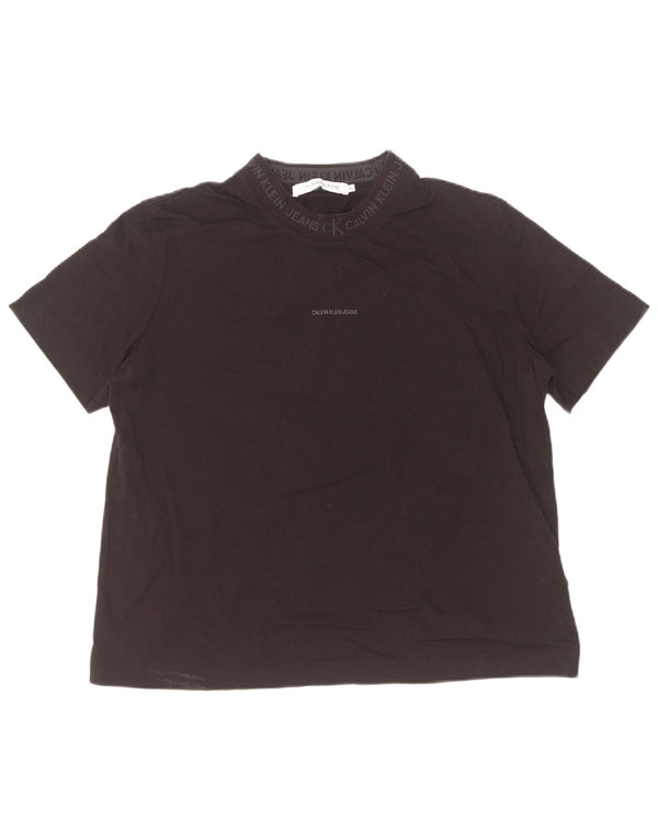 Calvin Klein Jeans Camiseta gráfica para mujer Top UK 18 XL Algodón negro