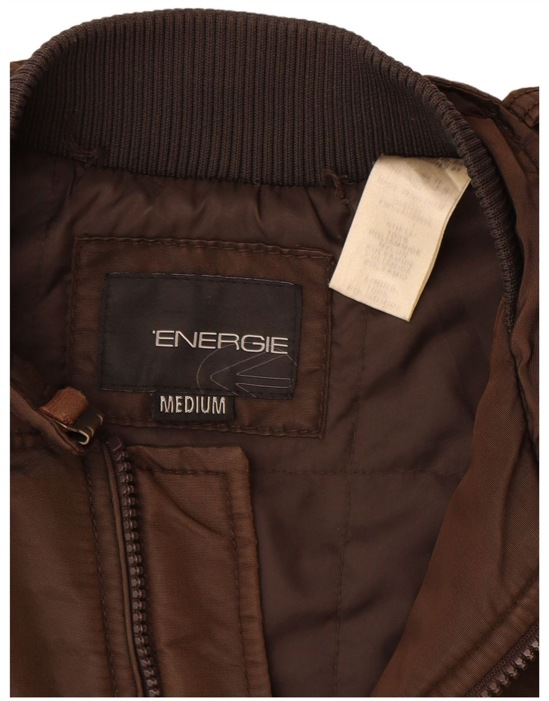 ENERGIE Chaqueta Bomber para Hombre UK 38 Marrón Medio Poliamida