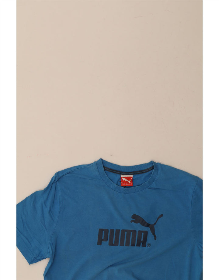 PUMA Mens Graphic T-Shirt Top Medium Blue Cotton Vintage Puma and Second-Hand Puma from Messina Hembry 