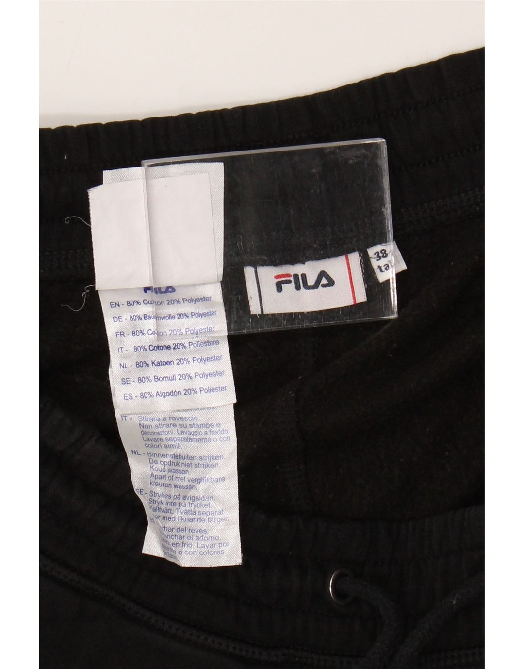 FILA Pantalones de chándal con estampado gráfico para hombre Joggers Medium Black Cotton