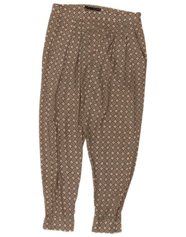 Zara Mujer Joggers Pegged Pantalones Cortos Pequeño W26 L23 Beige Floral