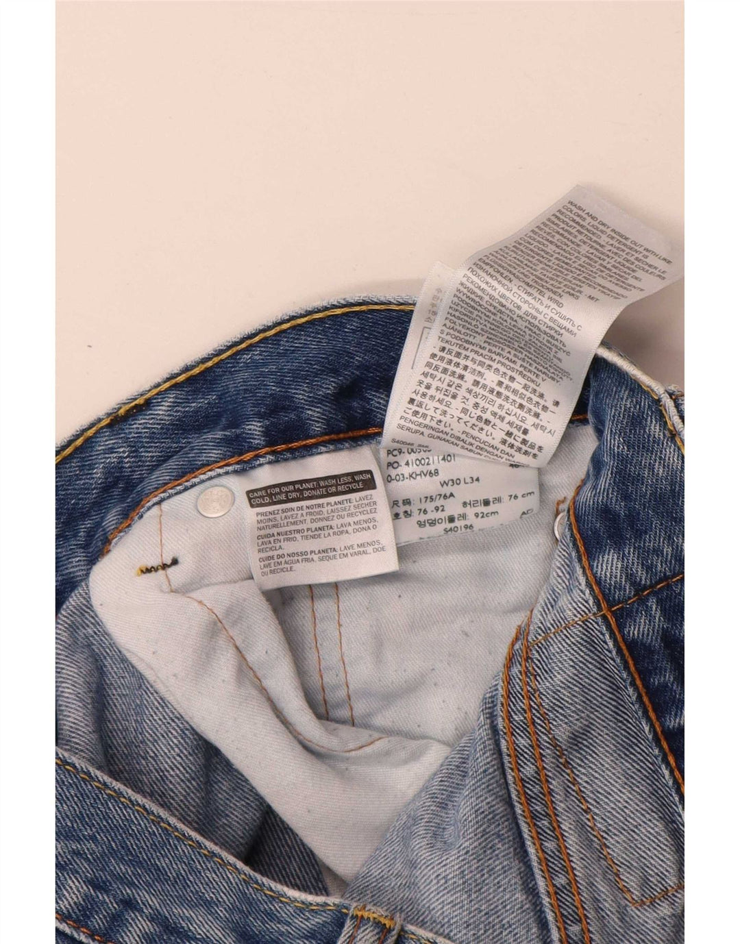 Levi's Hombre 505 Vaqueros Rectos W30 L34 Algodón Azul