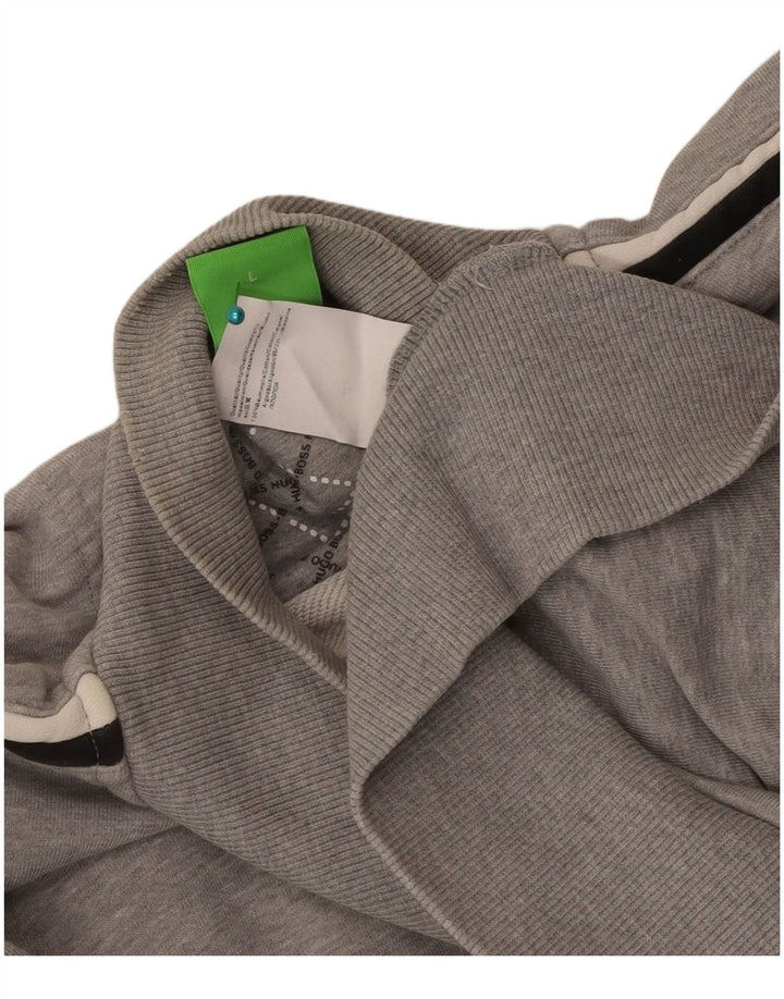 Hugo Boss Hombre Chándal Top Chaqueta Grande Gris Rayas Algodón