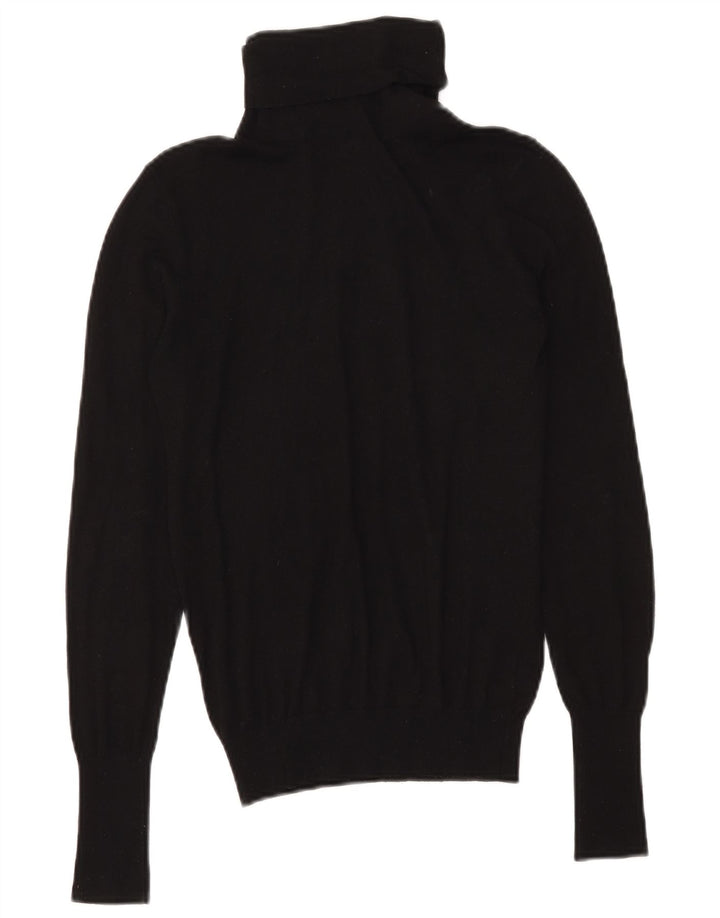 Zara Mujer Roll Neck Jumper Sweater UK 10 Small Black Modal