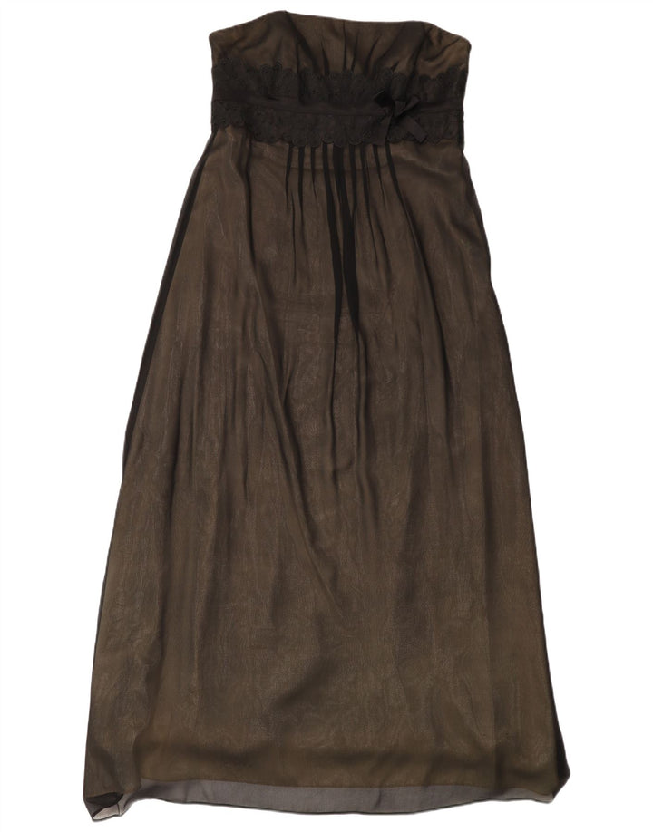 Monsoon Vestido sin tirantes para mujer UK 44 Large Seda negra
