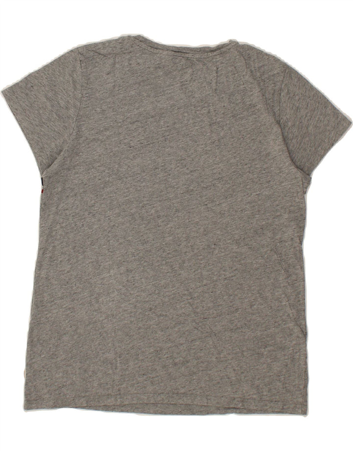 LEVI'S Womens Graphic T-Shirt Top UK 14 Medium Grey Striped Cotton Vintage Levi's and Second-Hand Levi's from Messina Hembry 