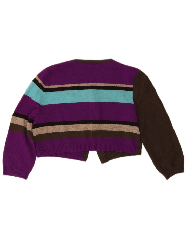 Benetton Cárdigan De Manga 3/4 Para Mujer UK 42 Mediano Multicolor