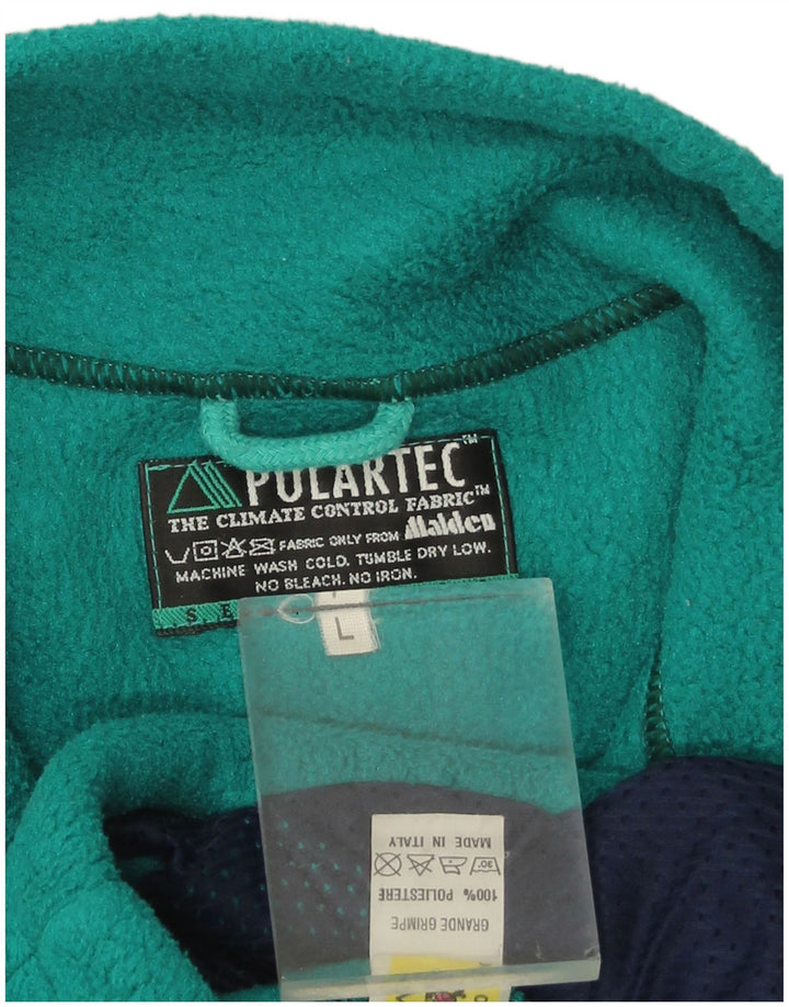 Vintage hombres chaqueta de lana Reino Unido 40 poliéster geométrico verde grande