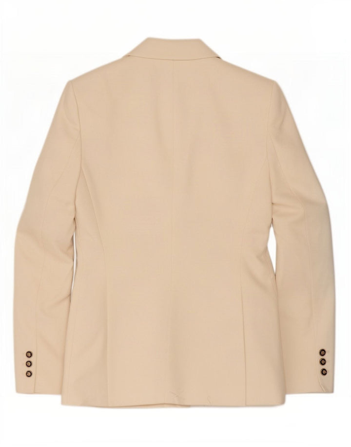 Zara Mujer Chaqueta Blazer De Doble Botonadura UK 10 Small Off White Poliéster