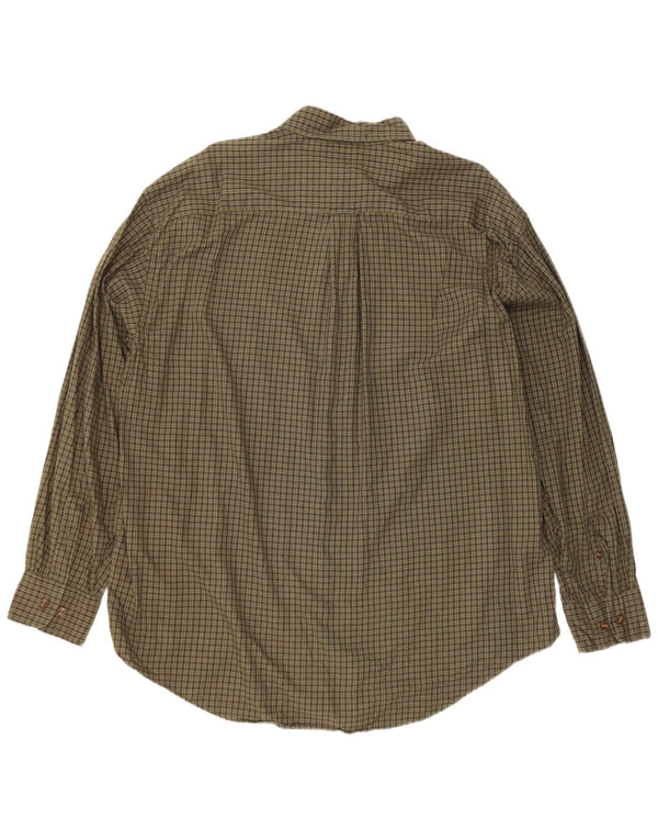 Nautica Camisa de franela para hombre XL Algodón a cuadros caqui