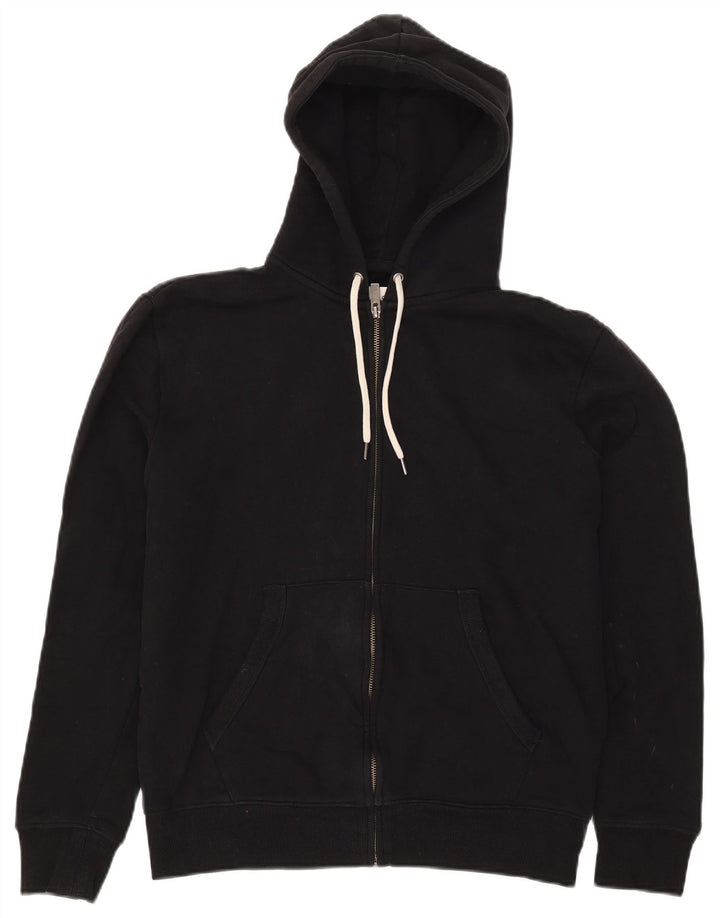 Marks & Spencer Suéter con capucha y cremallera para hombre Algodón negro mediano