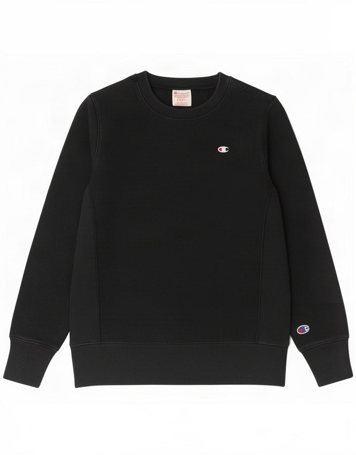 Champion Sudadera de tejido inverso para mujer, talla 10, algodón negro pequeño